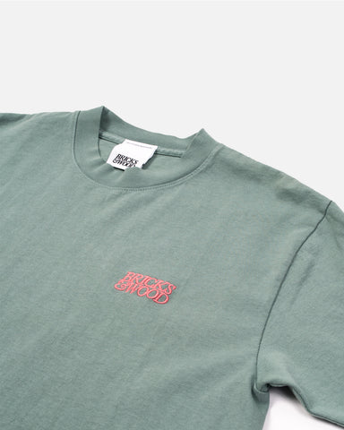 Bricks & Wood Green Tonal Logo Tee